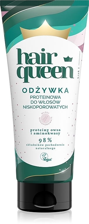 PREZENT! Odżywka proteinowa do włosów niskoporowatych - Hair Queen Conditioner — Zdjęcie N1