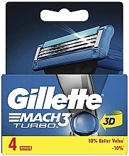 Wymienne wkłady do golarki, 4 szt. - Gillette Mach 3 Turbo 3D — Zdjęcie N2