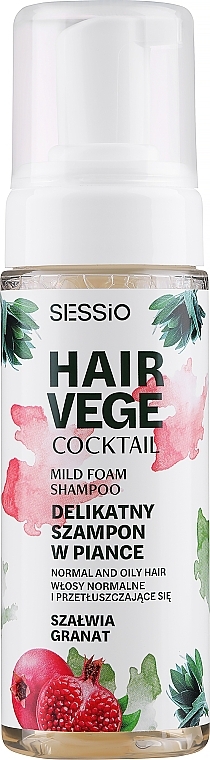Delikatny szampon w piance do normalnej i przetłuszczającej się skóry głowy Szałwia i granat - Sessio Green Therapy Mild Foam Shampoo — Zdjęcie N1