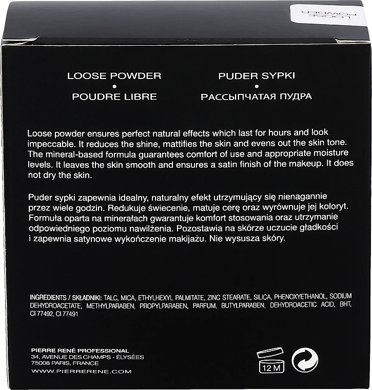 Sypki puder do twarzy - Pierre Rene Professional Loose Powder — Zdjęcie N7