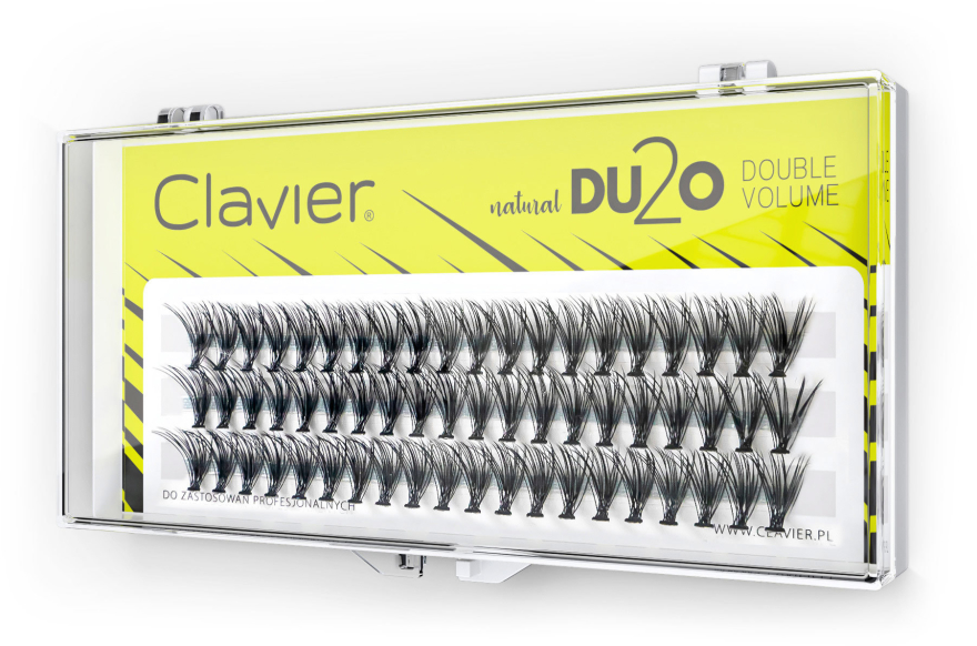 Kępki sztucznych rzęs Podwójna ilość, 10 mm - Clavier DU2O Double Volume — фото N1
