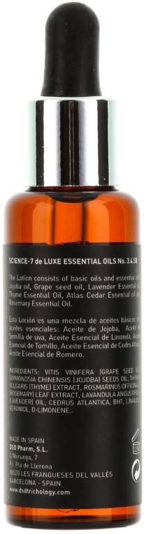 Olejek ziołowy przeciw wypadaniu włosów - Simone DSD De Luxe Science-7 DeLuxe Essential Oils — Zdjęcie N2