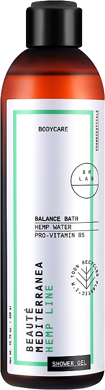 Oczyszczający żel pod prysznic - Beauté Mediterranea Hemp Line Shower Gel Balance Bath — Zdjęcie N1