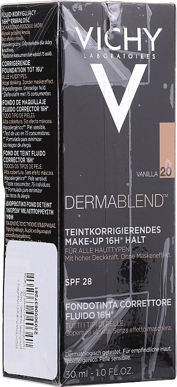 PRZECENA! Podkład korygujący o przedłużonej trwałości - Vichy Dermablend Fluid Corrective Foundation 16HR * — Zdjęcie N1