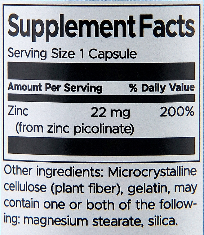 Suplement diety Pikolian cynku, 22 mg, 60 szt. - Swanson Zinc Picolinate Body Preferred Form — Zdjęcie N2