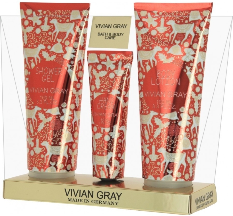 Zestaw - Vivian Gray Red Christmas Set (h/cr/30ml + b/lot/100ml + sh/gel/100ml) — Zdjęcie N1