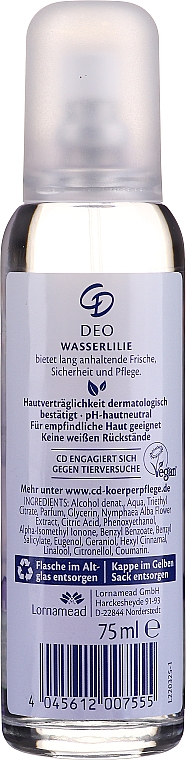 Dezodorant w sprayu Lilia wodna - CD Deo Waterlily Spray — Zdjęcie N2