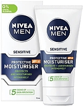 Ochronny krem nawilżający do skóry wrażliwej SPF 15 - NIVEA MEN Sensitive Protective Moisturiser SPF 15 — Zdjęcie N1