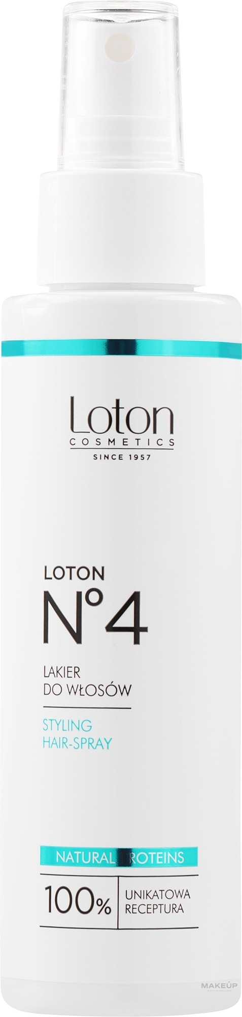 Naturalny lakier do włosów - Loton 4 Hairspray — Zdjęcie 125 ml