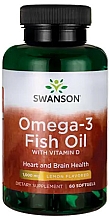 Suplement diety Omega-3 o smaku cytrynowym - Swanson Omega-3 Fish Oil Lemon Flavour 1000mg — Zdjęcie N1