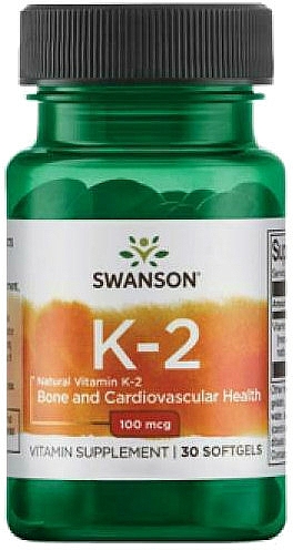 Suplement diety Witamina K-2, 100 mg - Swanson Vitamin K-2 — Zdjęcie N1