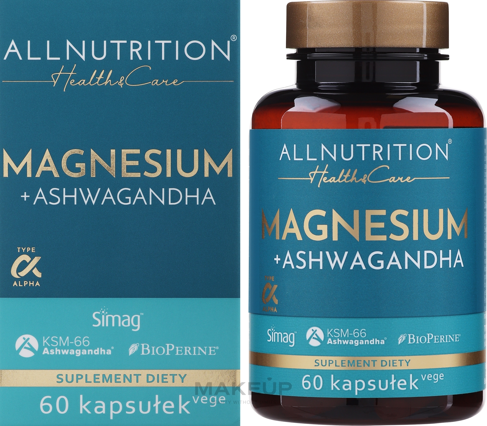 Suplement diety - Allnutrition Magnesium + Ashwagandha — Zdjęcie 60 szt.