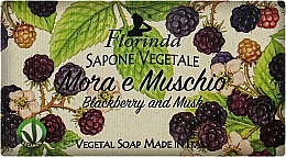 Mydło naturalne w kostce Jeżyna i piżmo - Florinda Blackberry And Musk Natural Soap — Zdjęcie N1