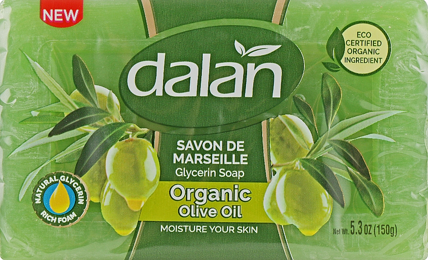 Glicerynowe mydło Oliwka - Dalan Savon De Marseille Glycerin Soap Organic Olive Oil — Zdjęcie N1