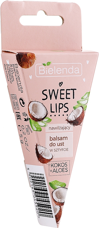 Nawilżający balsam do ust w sztyfcie Kokos i aloes - Bielenda Sweet Lips Moisturizing Lip Balm — Zdjęcie N2