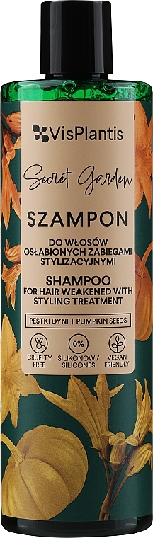Szampon do włosów osłabionych zabiegami stylizacyjnymi Pestki dyni - Vis Plantis Herbal Vital Care
