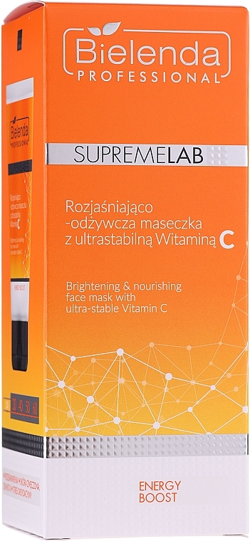 PRZECENA! Rozjaśniająco-odżywcza maseczka z ultrastabilną witaminą C - Bielenda Professional Supremelab Energy Boost * — Zdjęcie N2