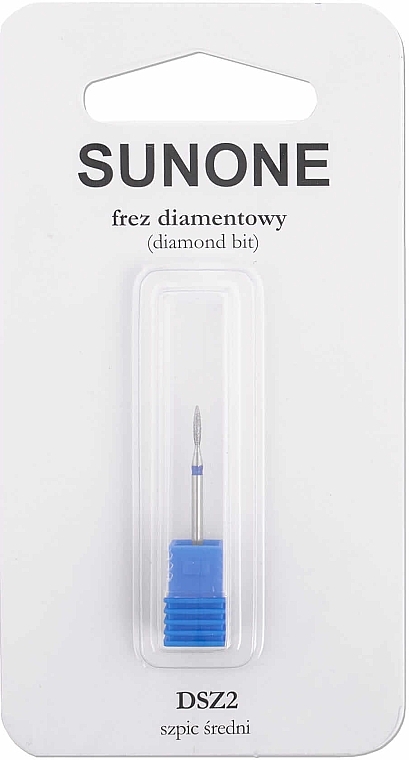 Frez diamentowy DSZ2 Płomień, średni, niebieski - Sunone Diamond Nail Drill — Zdjęcie N2
