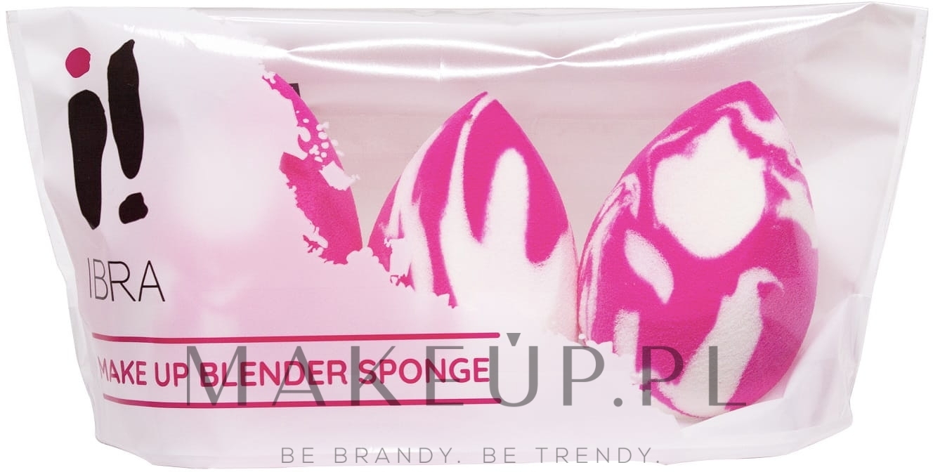 Zestaw gąbek do makijażu, 3 szt, biało-różowe - Ibra Make Up Blender Sponge Doble Color — Zdjęcie 3 szt.