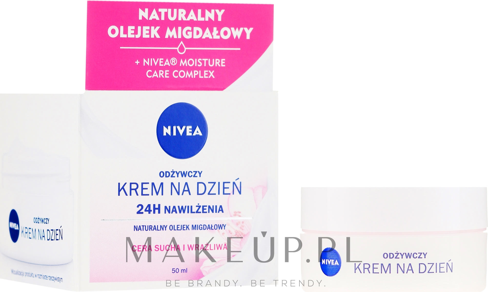 Krem odżywczy na dzień 24h Nawilżenia - NIVEA Moisturizing Day Cream Nourishing For Dry And Sensitive Skin — Zdjęcie 50 ml
