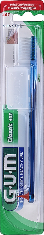 Szczoteczka do zębów Classic 407, miękka, niebieska - G.U.M Soft Compact Toothbrush — Zdjęcie N1
