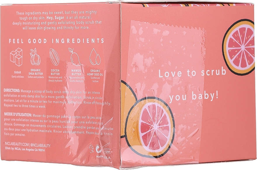 PRZECENA! Cukrowy peeling do ciała Różowy grejpfrut - NCLA Beauty Hey, Sugar Pink Grapefruit Body Scrub * — Zdjęcie N1