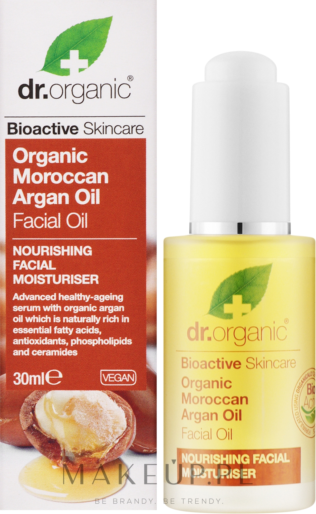 Organiczny marokański olejek arganowy do twarzy - Dr Organic Bioactive Skincare Organic Moroccan Argan Oil Facial Oil — Zdjęcie 30 ml