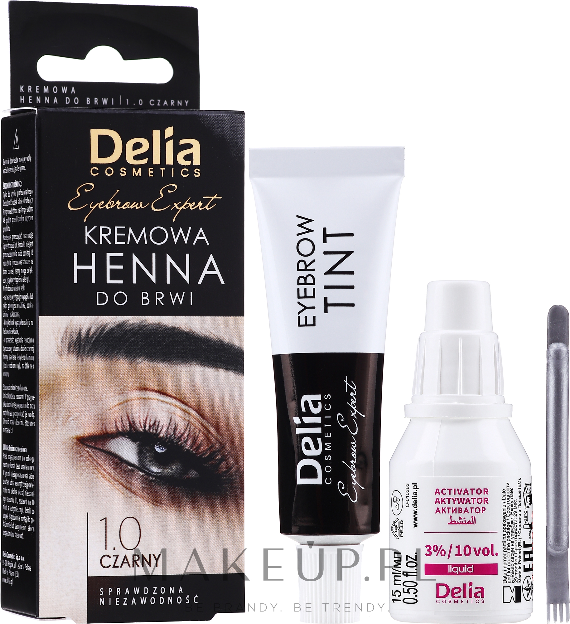 Henna do brwi w kremie - Delia Cosmetics Eyebrow Expert — Zdjęcie 1.0 - Czarna