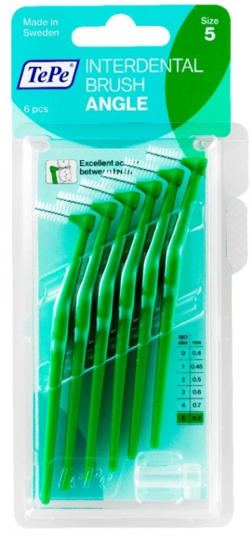 Szczoteczka międzyzębowa - TePe Interdental Brushes Angle Green 0,8 mm  — Zdjęcie N1