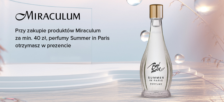 Przy zakupie produktów Miraculum za min. 40 zł, perfumy Summer in Paris otrzymasz w prezencie.
