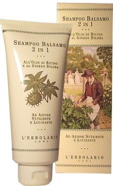 Szampon i balsam do włosów 2 w 1 Olej rycynowy i miłorząb japoński - L'Erbolario Shampoo Balsamo 2 In 1
