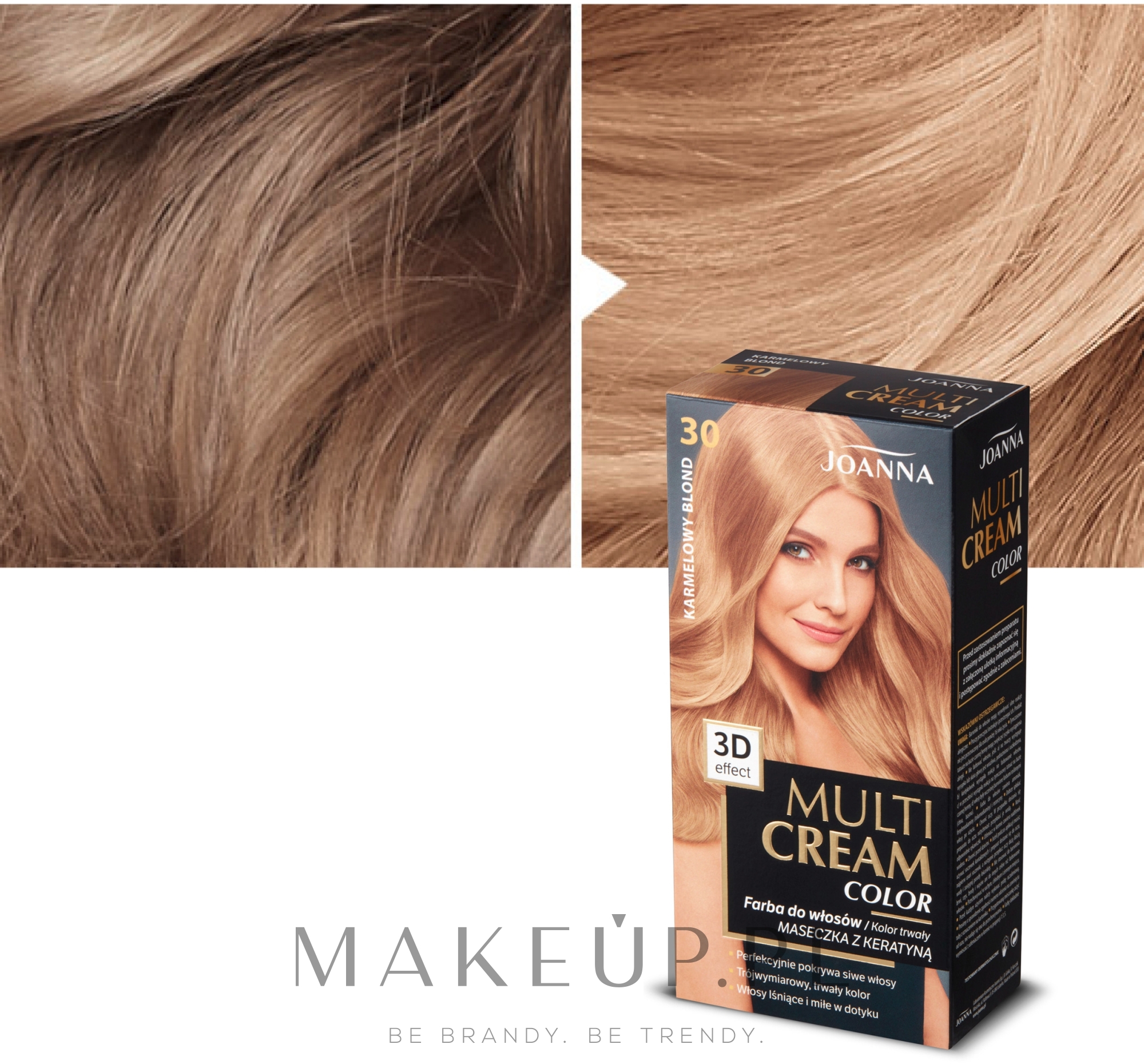  Joanna Multi Cream Color - Trwała farba do włosów — Zdjęcie 30 - Karmelowy blond