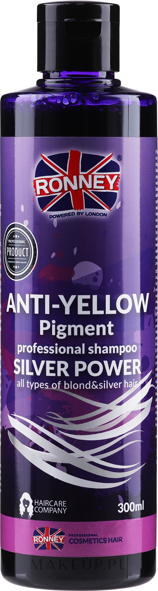 Srebrny szampon przeciw żółtym tonom - Ronney Professional Anti-Yellow Pigment Silver Power Shampoo — Zdjęcie 300 ml