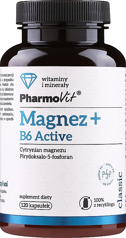 Suplement diety Magnez + Witamina B6 - PharmoVit Classic Magnesium + B6 Active