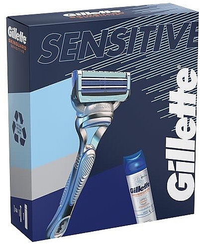 PRZECENA!  Zestaw - Gillette SkinGuard Sensitive (razor + shave/gel/200ml) * — Zdjęcie N1