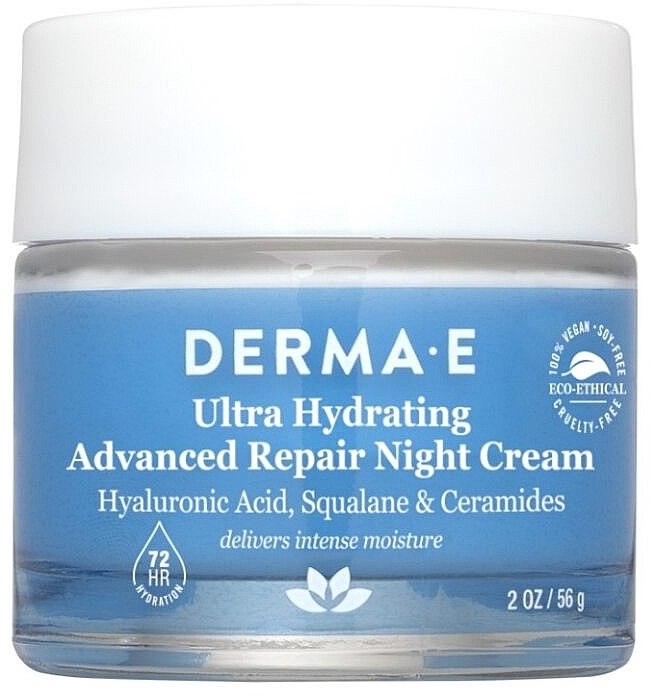 Nawilżający krem ​​na noc z kwasem hialuronowym - Derma E Hydrating Night Cream