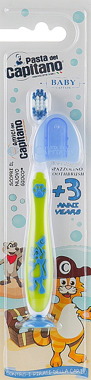 Szczoteczka do zębów dla dzieci 3+, miękka, zielona - Pasta del Capitano — Zdjęcie N1