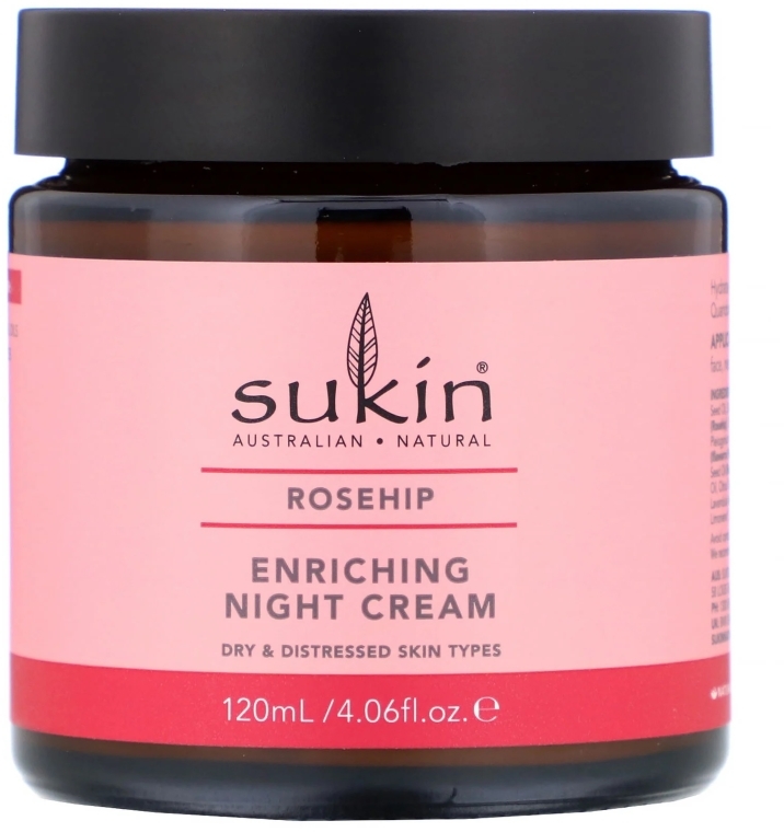 Odżywczy krem na noc do skóry suchej i problematycznej, dzika róża - Sukin Rosehip Enriching Night Cream  — Zdjęcie N1