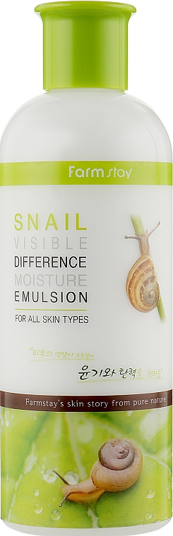 nawilżająca emulsja do twarzy z ekstraktem ślimaka - Farmstay Snail Visible Difference Moisture Emulsion — Zdjęcie N1