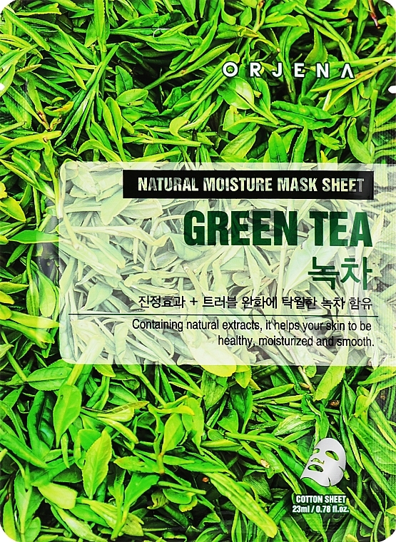 Maska w płachcie do twarzy z ekstraktem z zielonej herbaty - Orjena Natural Moisture Mask Sheet Green Tea
