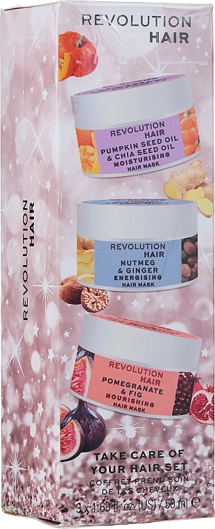 PRZECENA! Zestaw - Revolution Haircare Winter Hair Mask Gift Set (mask/3x50ml) * — Zdjęcie N5