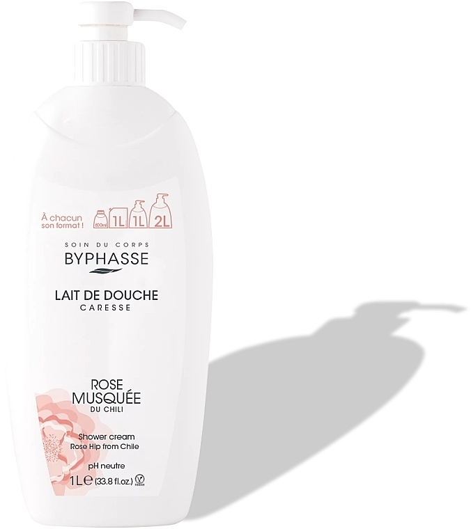 Mleczko pod prysznic Róża - Byphasse Caresse Shower Cream