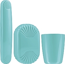Kup Zestaw podróżny, niebieski - Sanel Comfort II (cup1/pcs + toothbr/case/1pcs + soap/case/1pcs)
