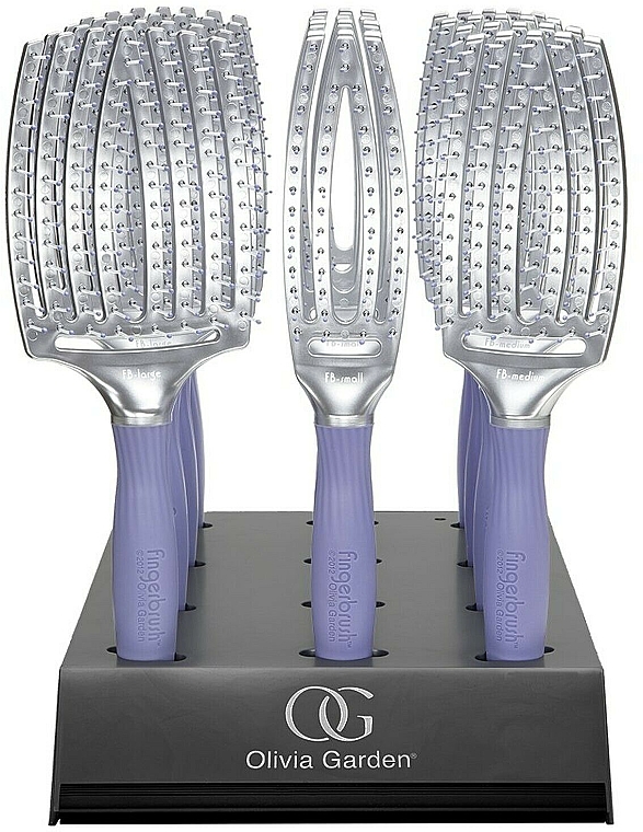 Zestaw - Olivia Garden Fingerbrush Paddle Hair Brush Display — Zdjęcie N1