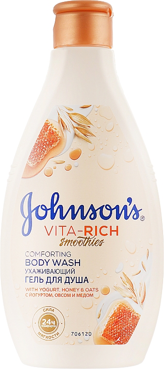 Pielęgnujący żel pod prysznic z jogurtem, owsem i miodem	 - Johnson’s Vita-rich Comforting Body Wash