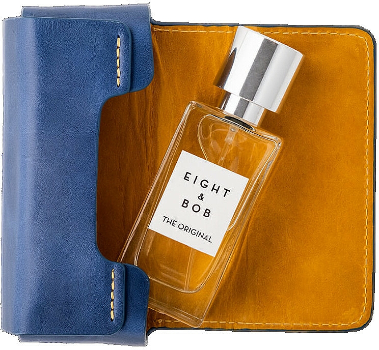 Skórzane etui na perfumy, niebieskie - Eight & Bob Navy Blue Leather — Zdjęcie N2