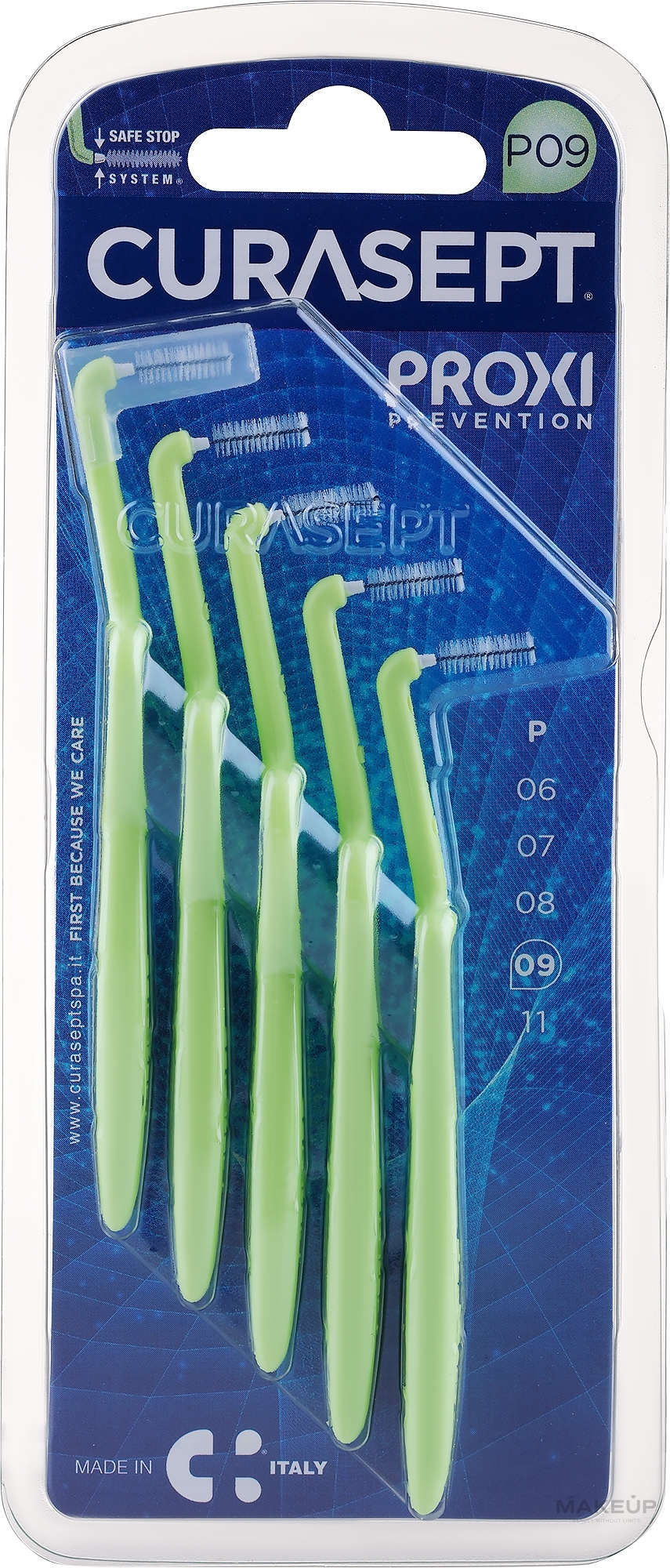 Szczoteczki międzyzębowe, 0,9 mm, zielone - Curaprox Curasept Proxi Angle Prevention Light Green — Zdjęcie 5 szt.