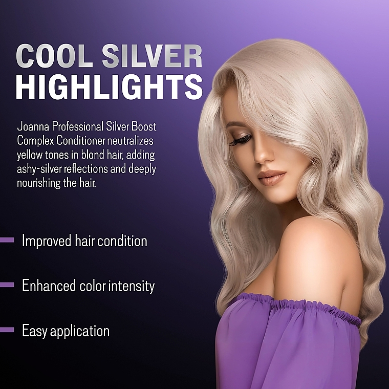 Odżywka do włosów blond - Joanna Professional Silver Boost Complex Hair Conditioner  — Zdjęcie N3