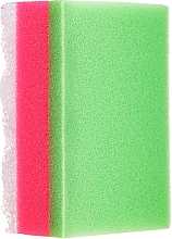 Prostokątna gąbka do kąpieli, biało-różowo-zielona - Ewimark — Zdjęcie N1