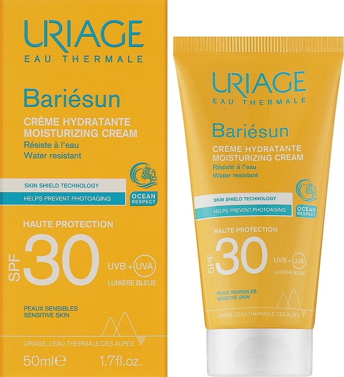 Krem przeciwsłoneczny do twarzy - Uriage Bariesun Moisturising Cream High Protection SPF30+ — Zdjęcie N2